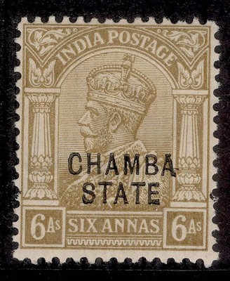 indian-states-chamba-gv-sg50-6a-yellow-bistre-m-mint