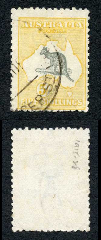 australia-sg42b-5-grey-and-deep-yellow-kangaroo-wmk-3rd-crown-cat-130
