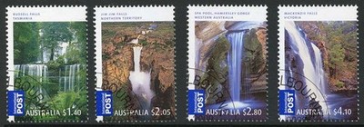 australia-sg3064-7-2008-waterfalls-set-of-4-fine-used