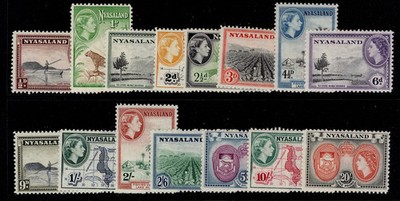 nyasaland-protectorate-qeii-sg173-187-1953-54-complete-set-m-mint-cat-75