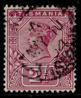 australia-tasmania-qv-sg217-2d-purple-fine-used