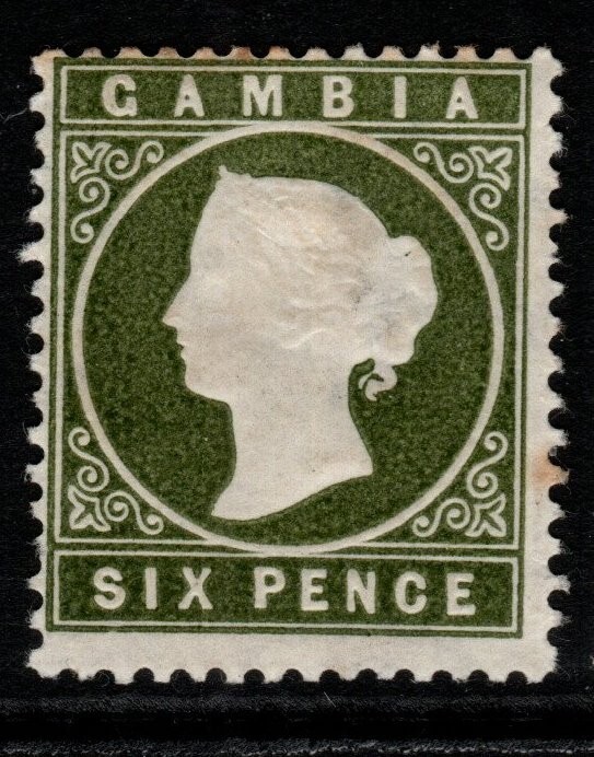 gambia-sg33-1889-6d-bronze-green-mtd-mint
