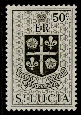 st-lucia-qeii-sg182-50c-deep-olive-green-nh-mint
