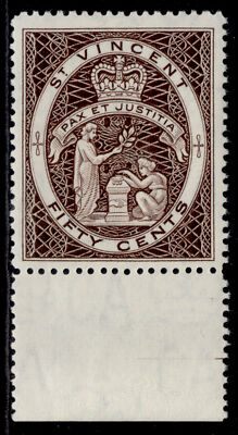 st-vincent-qeii-sg220-50c-chocolate-nh-mint