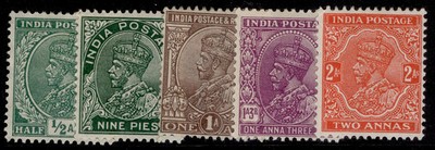 india-gv-sg232-236b-1932-36-low-values-group-m-mint-cat-35
