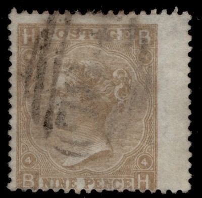 gb-qv-sg98a-scarce-9d-straw-wmk-emblems-thick-paper-fine-used-cat-750-bh