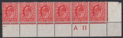 gb-1911-1d-deep-rose-red-sg272-a11-w-f-mint-corner-strip-of-6-from-plate-34c