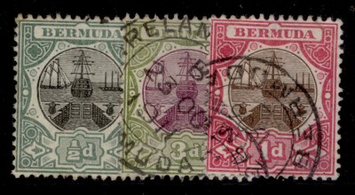 bermuda-edvii-sg31-33-1902-03-complete-set-fine-used