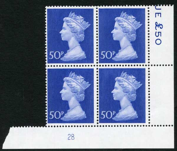 uc10-50p-deep-ultramarine-bradbury-paper-plate-28-block-of-four-u-m