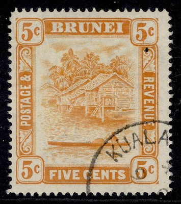brunei-gvi-sg82-5c-orange-fine-used