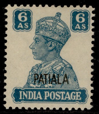 indian-states-patiala-gvi-sg113-6a-turquoise-green-m-mint