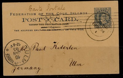 cook-islands-edvii-1904-postal-stationery-postcard-to-germany-fine-used