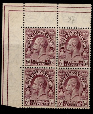 turks-caicos-islands-gv-sg171-6d-purple-nh-mint-marginal-block
