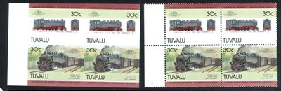 tuvalu-railway-30c-imperf-block-of-4-um-with-matching-normal-block