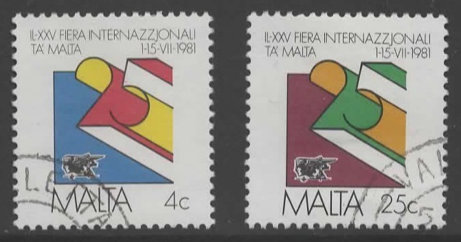 malta-sg661-2-1981-25th-maltese-international-trade-fair-used