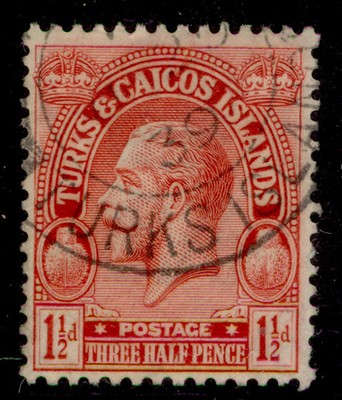 turks-caicos-islands-gv-sg165-1d-scarlet-fine-used-cat-20