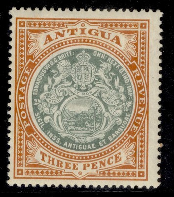antigua-edvii-sg47-3d-grey-green-orange-brown-m-mint