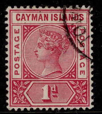 cayman-islands-qv-sg2-1d-rose-carmine-fine-used