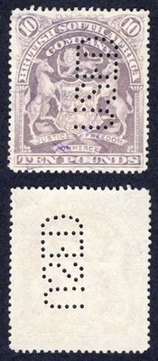 rhodesia-sg93-10-pound-lilac-perfin-used-no-gum-cat-60-pounds-as-such