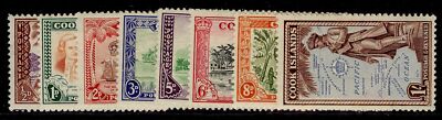 cook-islands-gvi-sg150-157-1949-61-short-set-to-1s-lh-mint-cat-35