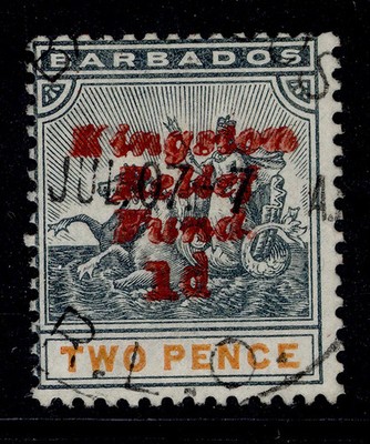 barbados-edvii-sg153e-1d-on-2d-no-stop-after-1d-very-fine-used-cds