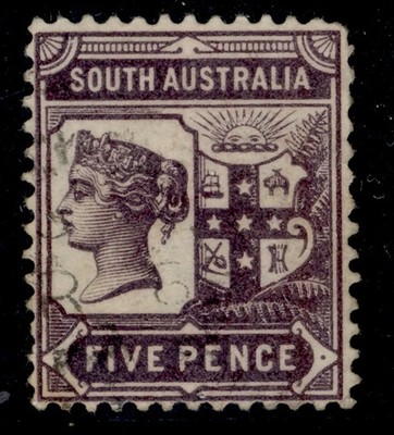 australia-south-australia-qv-sg238-5d-brown-purple-fine-used