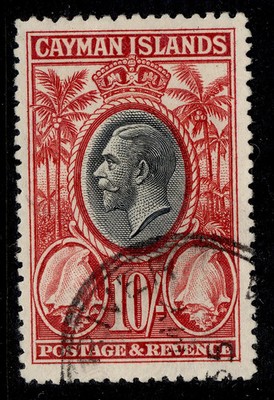 cayman-islands-gv-sg107-10s-black-scarlet-fine-used-cat-150