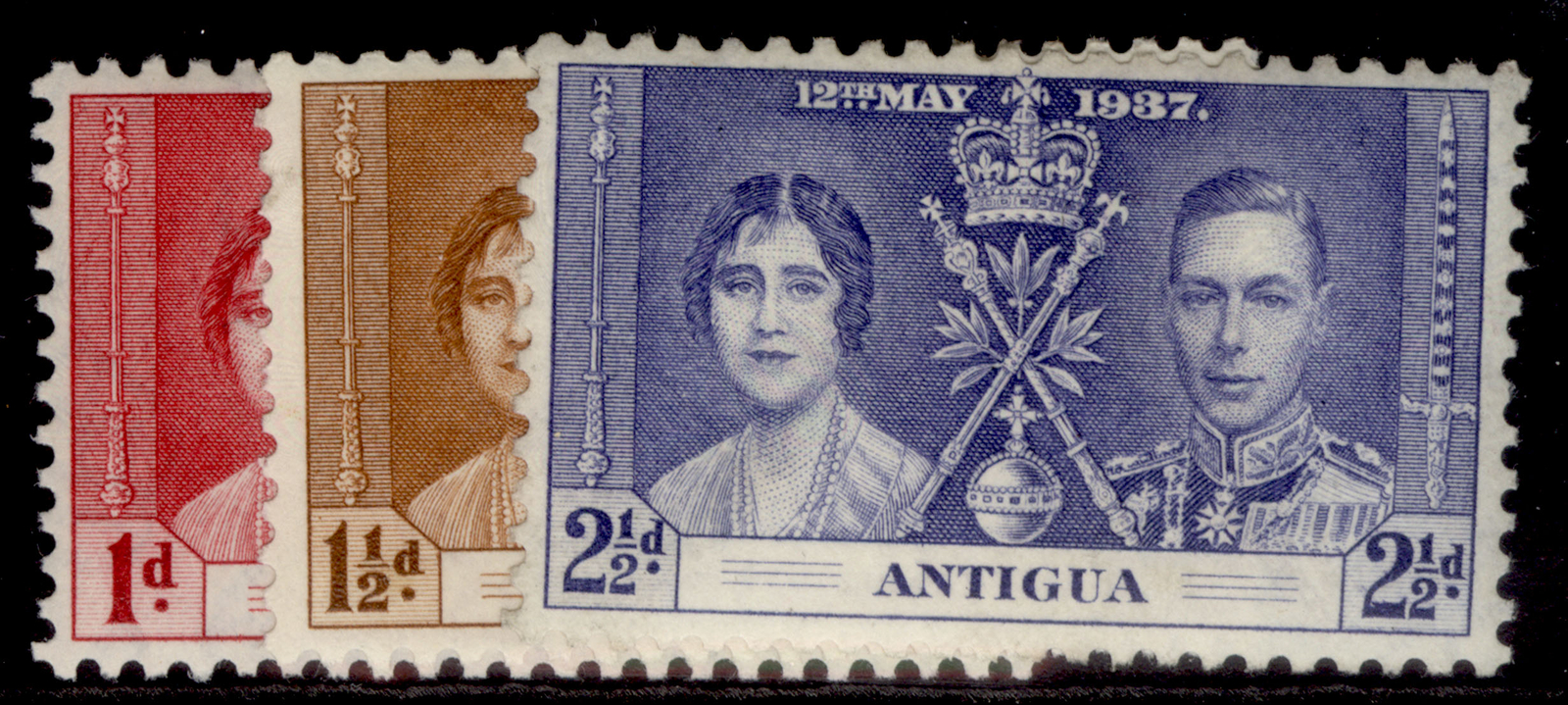 antigua-gvi-sg95-97-coronation-set-lh-mint