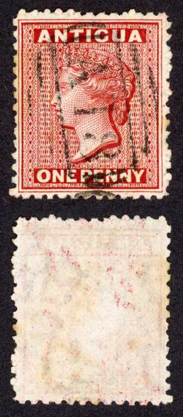 antigua-sg13-1d-lake-wmk-crown-cc-perf-12-5-fine-used-cat-17-pounds