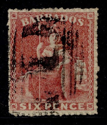 barbados-qv-sg29-6d-rose-red-used-cat-25