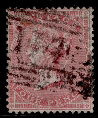 gb-qv-sg62b-scarce-4d-carmine-small-garter-white-paper-used-cat-750
