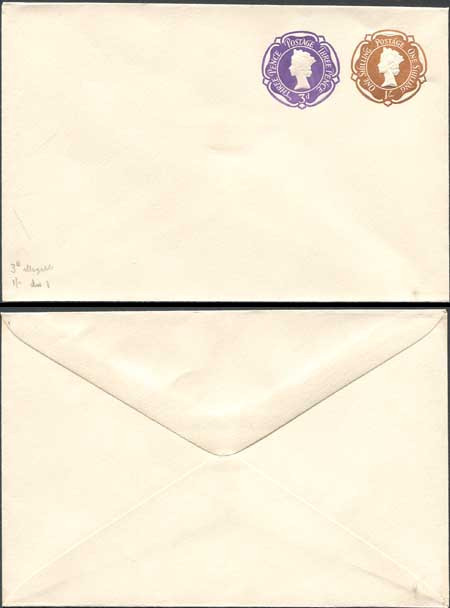 escp907-qeii-1-brown-and-3d-violet-stamped-to-order-envelope-mint