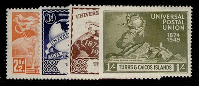 turks-caicos-gvi-sg217-220-1949-anniversary-of-upu-set-lh-mint