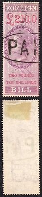 foreign-bill-bf58-2-pound-10-red-values-perf-14-wmk-vr-surfaced-blued-paper
