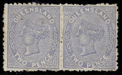 australia-queensland-qv-sg138c-2d-grey-blue-m-mint-cat-200-die-ii-pair