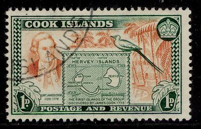 cook-islands-gvi-sg151-1d-chestnut-green-fine-used