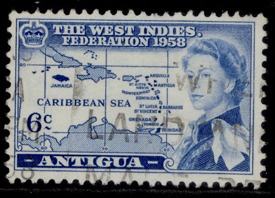 antigua-qeii-sg136-6c-blue-fine-used