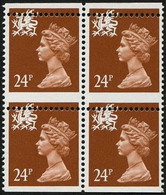 wales-1991-24p-sg-w59-dramatic-mis-perf-block-of-four-u-m-amazing
