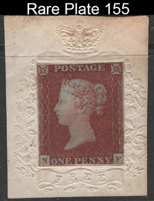 gb-1841-1d-red-plate-155-nf-unused-mint-no-gum-3-close-margins-mounted-on