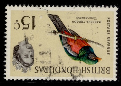 british-honduras-qeii-sg208w-15c-slaty-tailed-trogon-fine-used-cat-18-wmk-inv