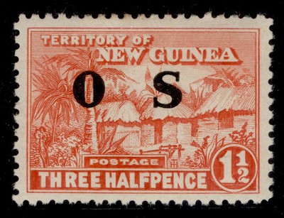 australia-new-guinea-gv-sg-o23-1d-orange-vermilion-m-mint