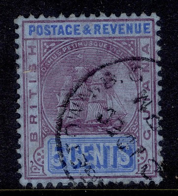 british-guiana-edvii-sg243a-5c-dull-purple-and-blue-blue-fine-used