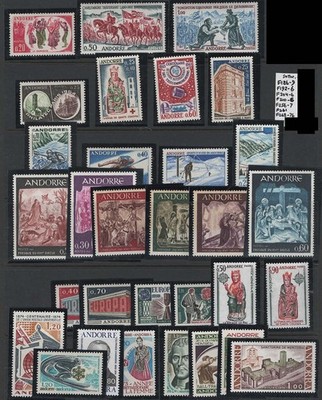 andorra-1963-1976-f-mint-range-um-from-1974-sgf186-9-192-6-204-6-210-16