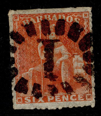 barbados-qv-sg31-6d-bright-orange-vermilion-used-cat-35