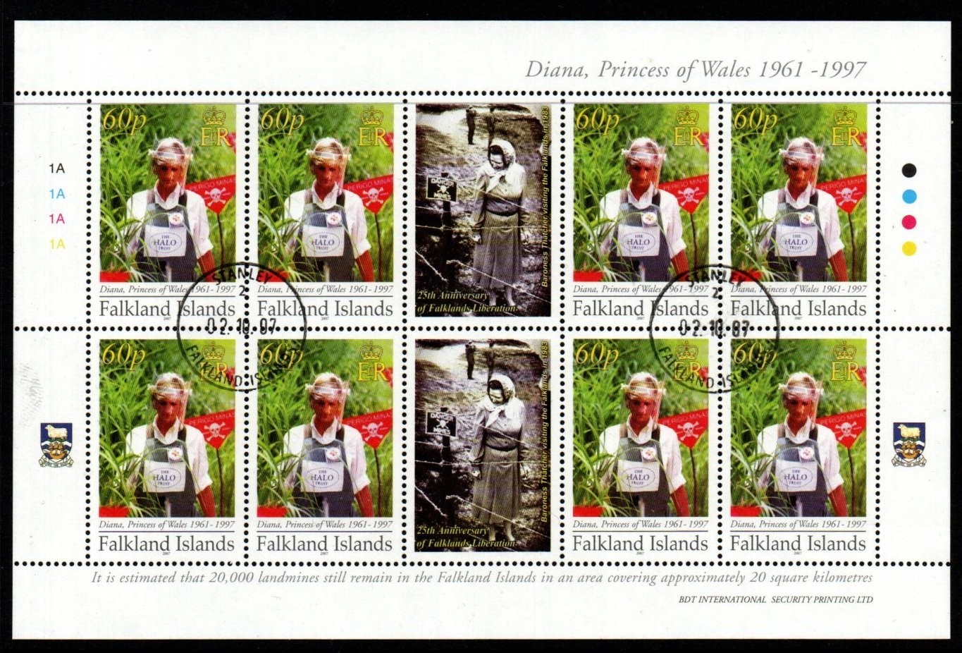 falkland-islands-sg1082-2007-princess-diana-sheetlet-fine-used