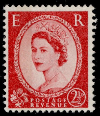 gb-qeii-sg614b-2d-carmine-red-type-i-1-band-phosphor-lh-mint-cat-45