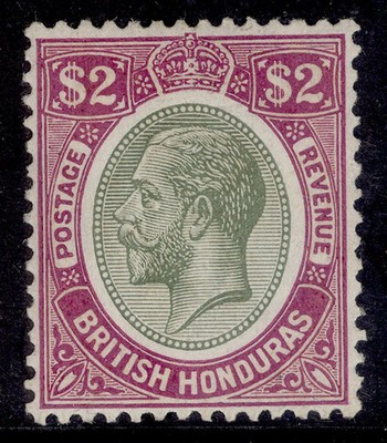 british-honduras-gv-sg137-2-yellow-green-bright-purple-lh-mint-cat-50