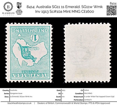 8414-australia-sg11-1s-emerald-sg11w-wmk-inv-1913-sc-10a-mint-mng-c1600