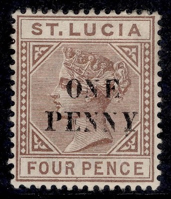 st-lucia-qv-sg55-1d-on-4d-brown-m-mint