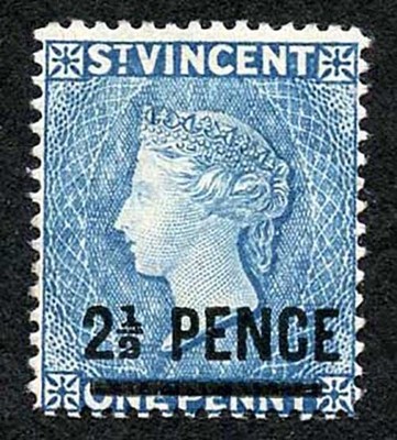 st-vincent-sg55-2-1-2d-line-perf-wmk-crown-ca-variety-shifted-overprint